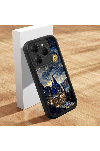 ucuc حافظة سيليكون سوداء بنمط السماء الساحر متوافقة مع هاتف Tecno Spark 20 Pr...