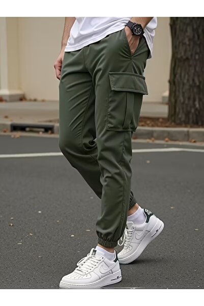 SERAZAT Men's Cargo Pocket Pants Cotton Lycra Side Pocket Trousers