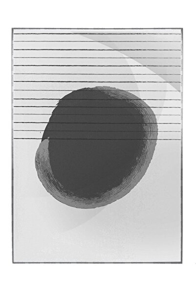 Saatistan Modern Siyah Beyaz Gri Çerçeveli Şekiller ve Çizgiler Tablo