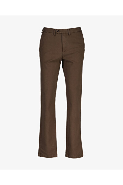 Gant Men's Brown Slim Fit Casual Herringbone Trousers