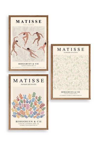 CT STONES Matisse Triple Wooden Framed Painting