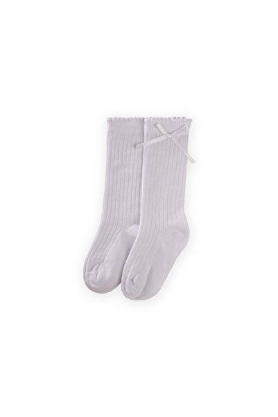Cigit Children's Knee High Socks for Girls 2-10 Years Old White
