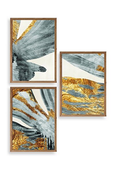 Twin Store طاولة بإطارات خشبية ثلاثية بإطار خشبي لاند سكيب