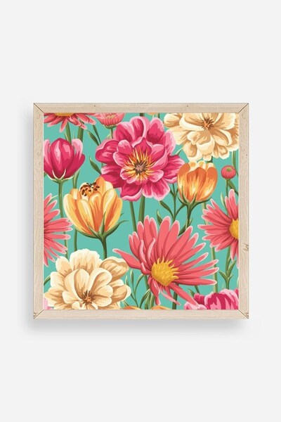 CT STONES Flower Wooden Framed Painting