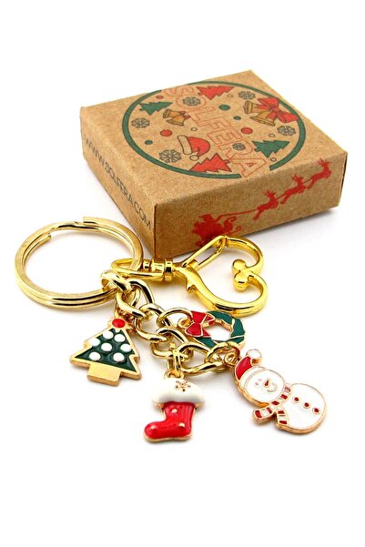 Solfera New Year Christmas Snowman Pine Tree Boot Charm Bag Ornament Keychain Ky120