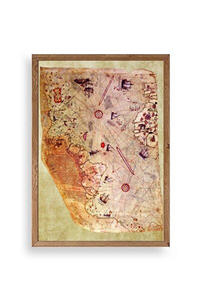 Twin Store خريطة اللوحة ذات الإطار الخشبي