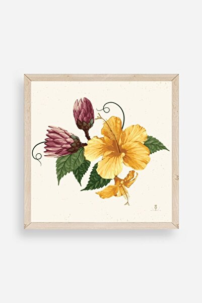 CT STONES Flower Wooden Framed Painting