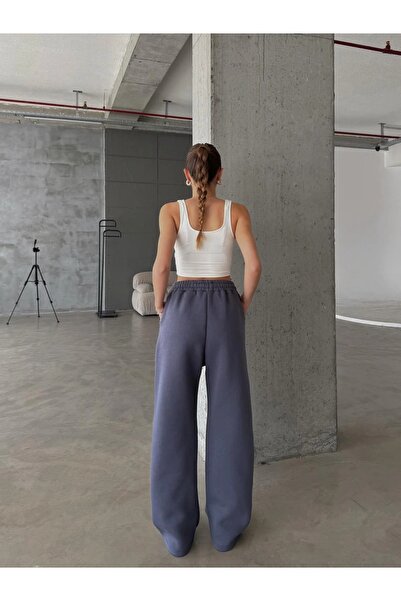 BayBayan بنطلون رياضي نسائي واسع الساق مريح بثلاث خيوط