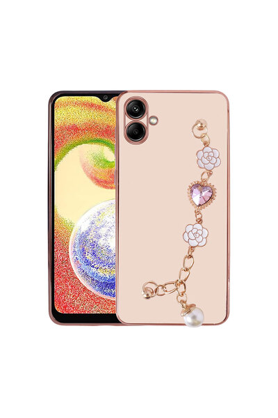 zore غطاء حماية سيليكون KHYR Taka لهاتف Galaxy A04 مع حماية للكاميرا - وردي