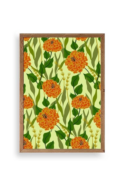 CT STONES Flowers Wooden Framed Painting