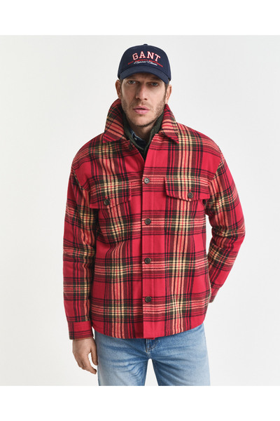 Gant Erkek Kırmızı Relaxed Fit Gömlek Yaka Ceket