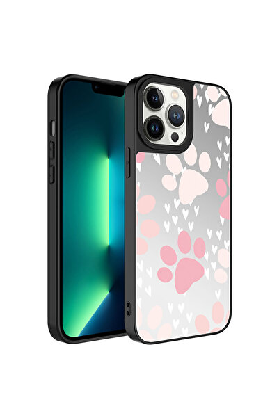 zore iPhone 13 Pro Max Compatible Mirrored Patterned Camera Protected Glossy ...