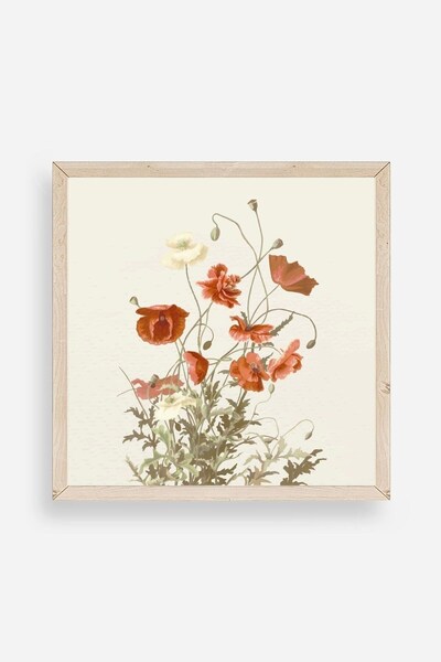 Twin Store لوحة مؤطرة بالزهور الخشبية