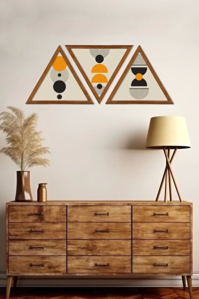CT STONES Decorative Triangle Framed Wooden Painting Set