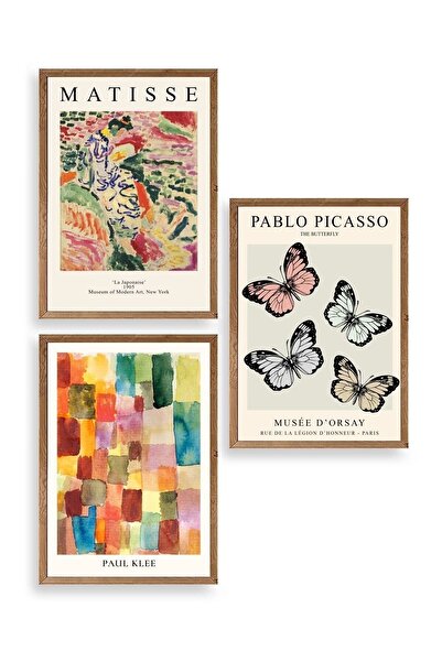 CT STONES Matisse Triple Wooden Framed Painting