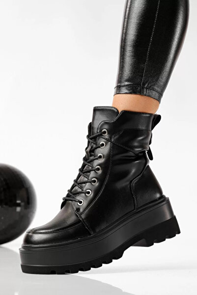 Zaira Ghete dama îmblanite negre din piele ecologica Ioana #22679 - 40