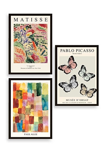 CT STONES Matisse Triple Wooden Framed Painting