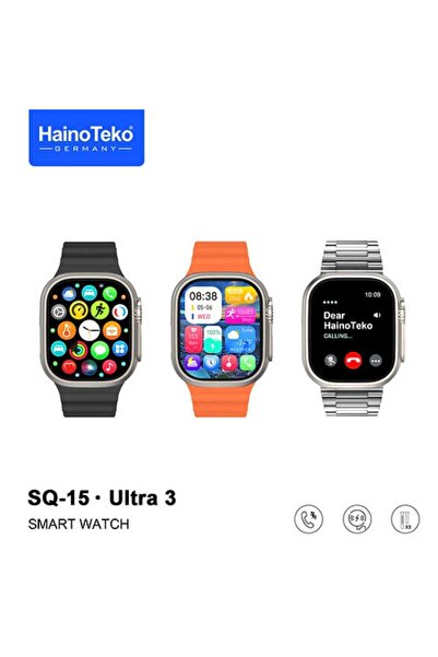 haino teko germany SQ-15 Ultra3 Smartwatch with AMOLED Display, 3 Pairs of St...