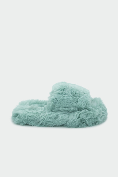 LAMİNTA Pofi Plush House Slippers - Green