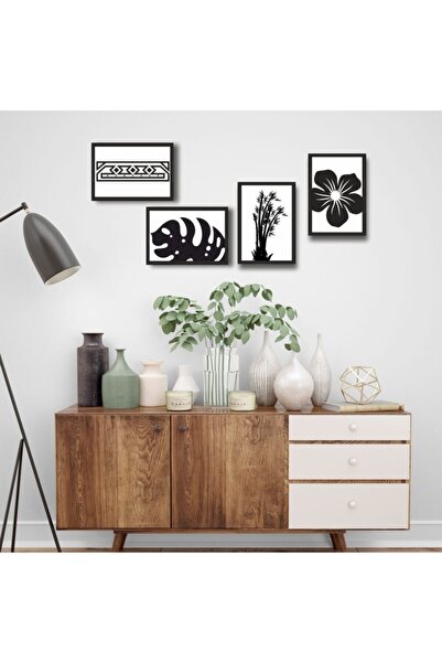 Marsilyan طاولة خشبية ذات 4 قطع بإطار من 4 قطع