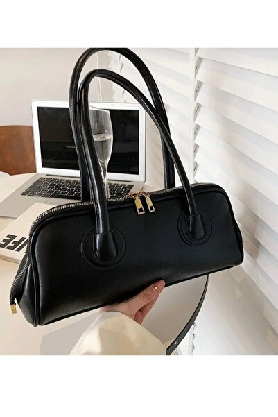 Store Siyah Saplı Günlük El çantası
