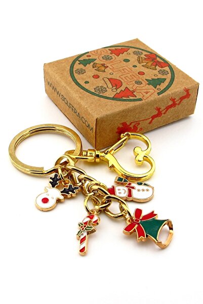 Solfera New Year Christmas Snowman Candy Cane Deer Charm Bag Ornament Keychain Ky117
