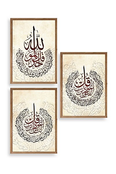 CT STONES Line Art Triple Wooden Framed Painting