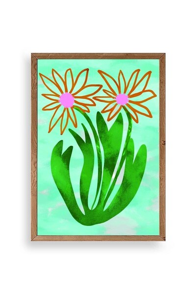 CT STONES Flowers Wooden Framed Painting