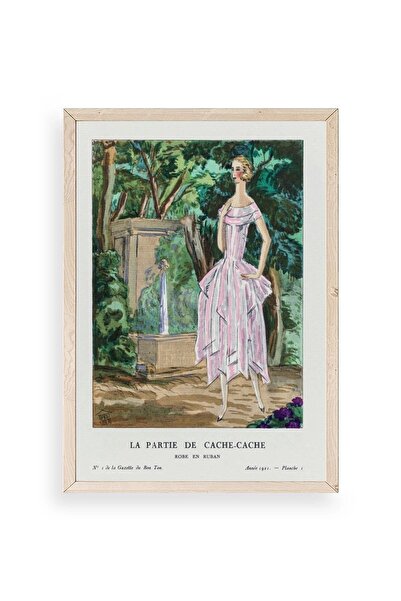 CT STONES Bon Ton Newspaper Wood Framed Table