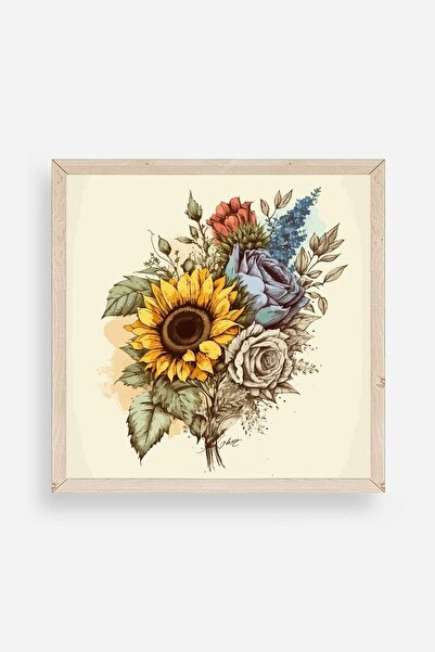 CT STONES Sunflower Wooden Framed Painting