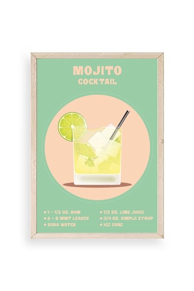 CT STONES Mojito Wooden Framed Table