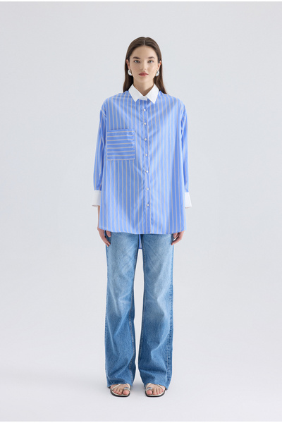 Kübra Yiğit White Collar Cuff Shirt