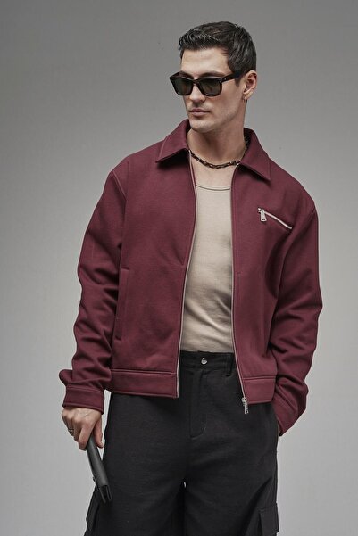 king brich Regular Fit Zippered Inside Jacket Fleece-Lined Men's Jacket