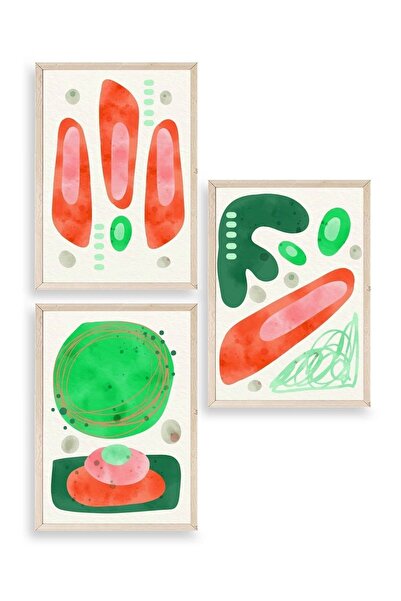 CT STONES Thinking Shapes Triple Wooden Framed Painting