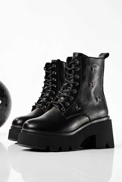 Zaira Ghete dama îmblanite negre din piele ecologica Olivia #22790 - 40