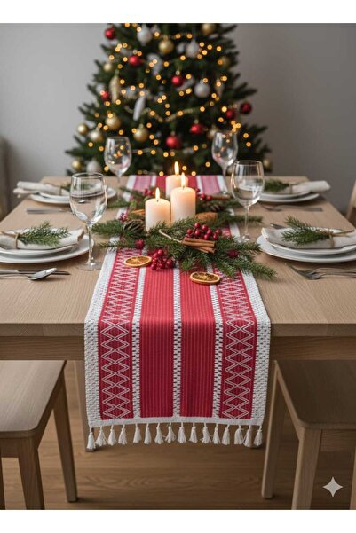 nonamino Bumbac Şal Motiv Dantela Tricot Runner 35x150