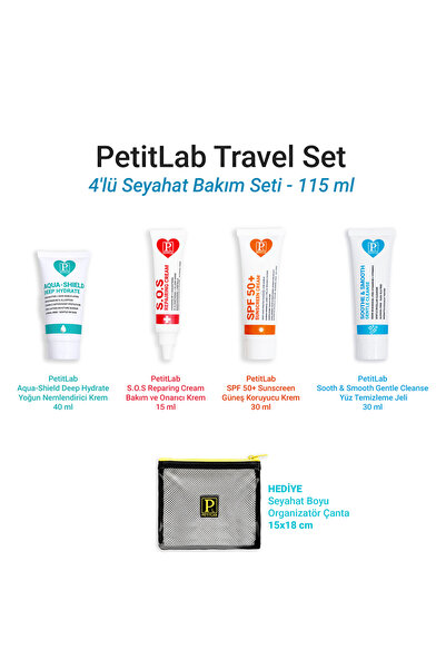 PetitLab Travel Set 4'lü Seyahat Bakım Seti *Organizatör Çanta Hediyeli