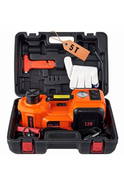 Dittom 3-in-1 tool set - 5 T electric hydraulic jack + 10 bar inflator + 12V portable electric impact wheel