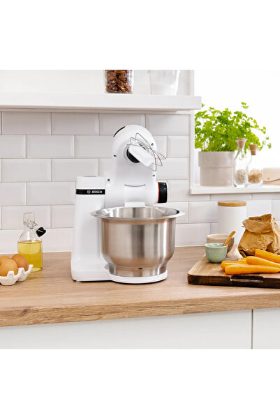 Bosch Kitchen Machine MUMS2EW00, 700 W, 4 speeds, 3.8 L bowl, 3D Planetary Mixing, White/Stainless