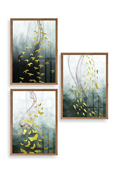 CT STONES Landscape Triple Wooden Framed Painting