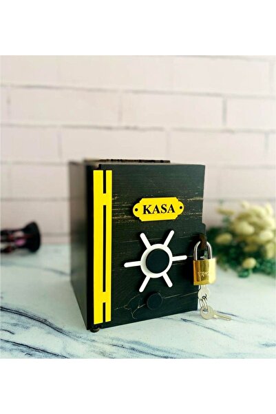 Marsilyan صندوق خشبي مزود بقفل على شكل خنزير عتيق