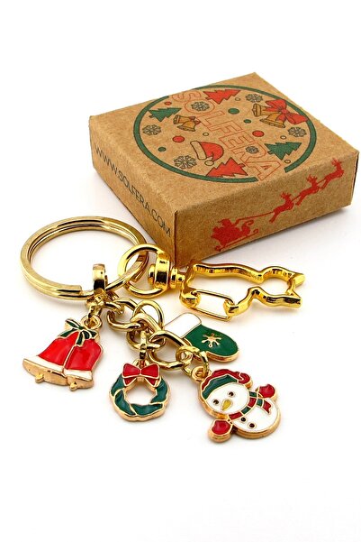 Solfera New Year Christmas Snowman Bell Winter Glove Charm Bag Ornament Keychain Ky118