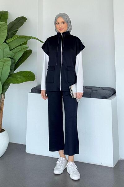 La Perla Boutique Scuba Vest Set Conservative Dress Suit