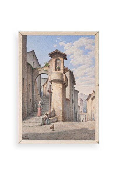 Marsilyan لوحة شارع في سوبياكو بإطار خشبي 17 × 23