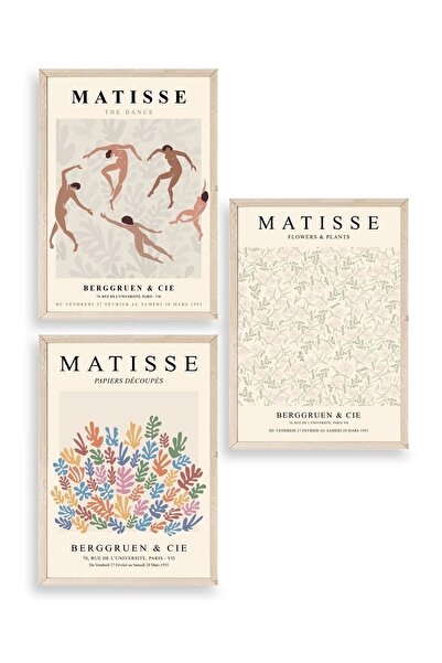 CT STONES Matisse Triple Wooden Framed Painting