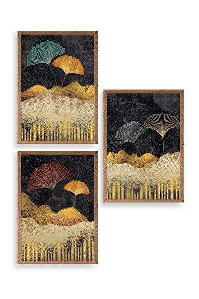 CT STONES Landscape Triple Wooden Framed Painting