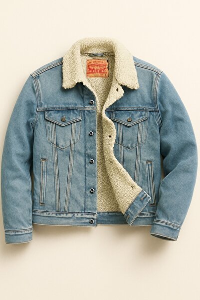 Levi's Comfortable Fit Sherpa Trucker Furry Denim Jacket