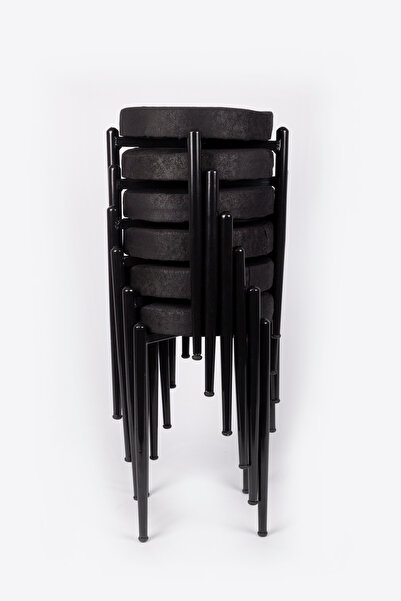 ekipmetal TABURE 6 ADET SİYAH BACAKLI KUMAŞ ( SİYAH )