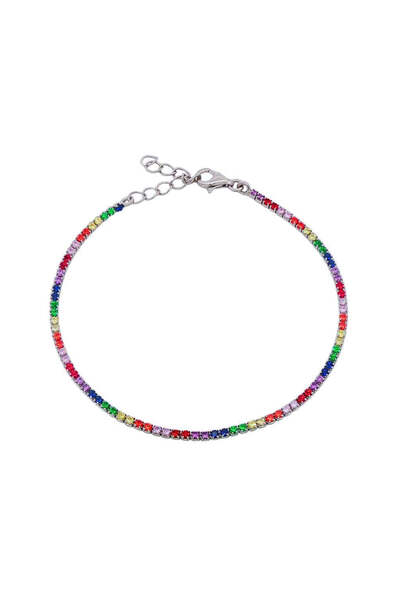 Bijuteria SORELLY 925 Silver Tennis Bracelet with Multicoloured Stones 2mm