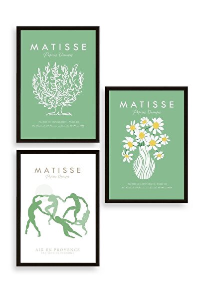 CT STONES Matisse Triple Wooden Framed Painting